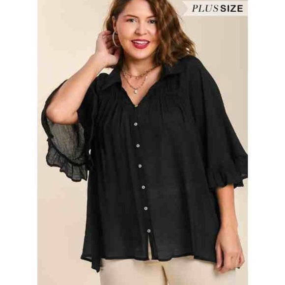 Umgee Tops - Umgee Black Blouse, NWT, Size XL & 1XL